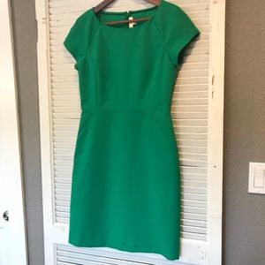 J. Crew green short sleeve crepe dress in green